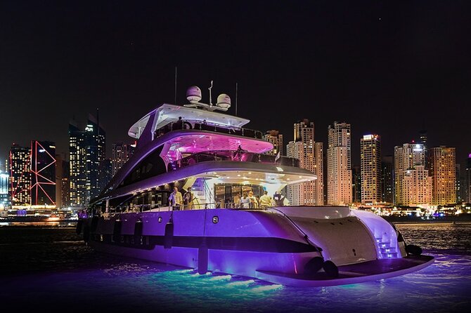 Superyacht Experience in Dubai with Dinner and Live Music - Boarding at M/Y Stardom AA1: The Dubai Harbour Check-In Moment