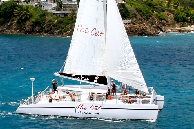 Turtle Cove Catamaran Snorkel and Sail at Little Buck Island STT - The sail out: where the day starts before you hit the water
