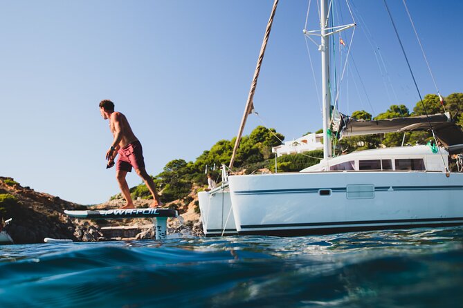 Unforgettable experience in Catamaran Ibiza - LAGOON 400 - Stop 6: return to Platja des Jondal for a final swim and unwind