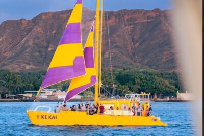 Waikiki Beach Sunset Sail - From Waikiki into Mamala Bay: what you actually see